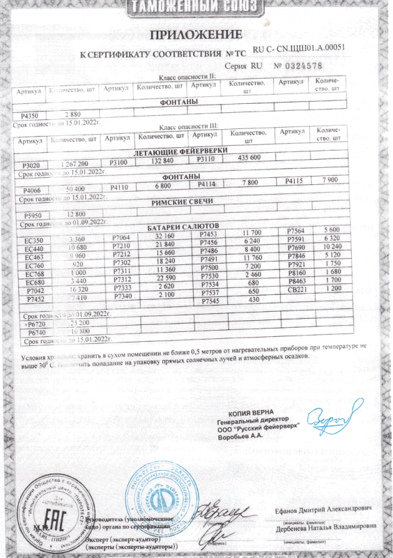 Сертификат соответствия № 0324578  - Руза | ruza.salutsklad.ru 
